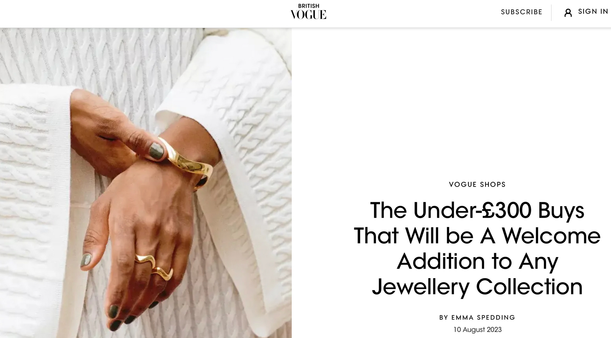 BRITISH VOGUE: The Under-£300 Buys That Will be A Welcome Addition to Any Jewellery Collection