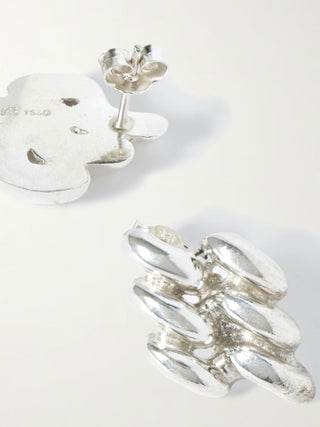 Mini Chain Link Earrings In Sterling Silver