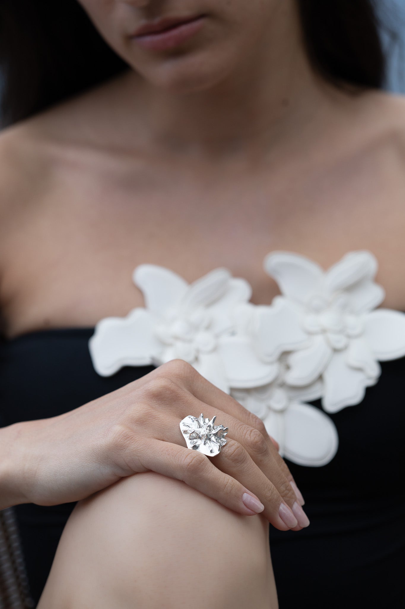Sea Urchin Ring in Silver
