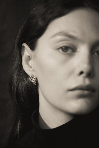 Mini Chain Link Earrings In Sterling Silver