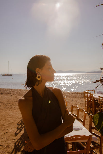 YSSO Homer 18ct Yellow Gold-Plated Statement Earrings