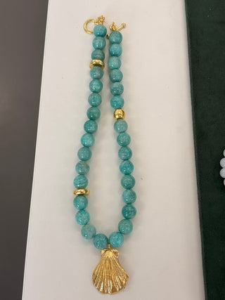 Nantucket Bespoke Turquoise Shell Necklace