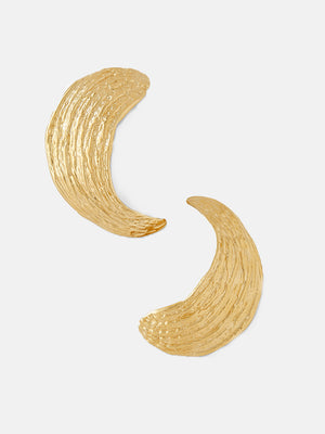 YSSO Broken Shell Gold Statement Earrings