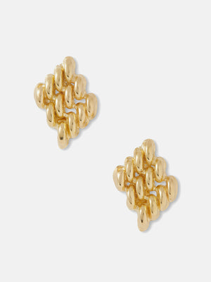 YSSO Chain Link Gold Statement Earrings