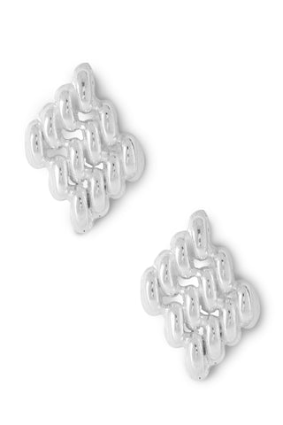 Chain Link Earrings In Silver