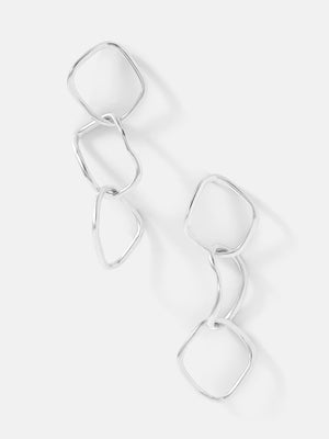 YSSO Hermes Sterling Silver Chain Earrings