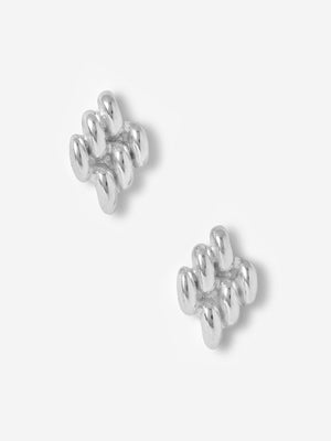 YSSO Mini Chain Link Sterling Silver Stud Earrings 