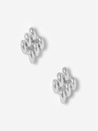 Mini Chain Link Earrings In Sterling Silver