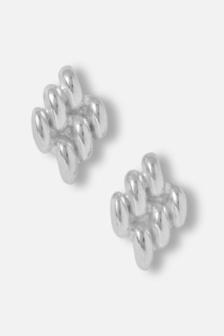 Mini Chain Link Earrings In Silver