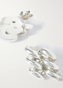 Mini Chain Link Earrings In Silver