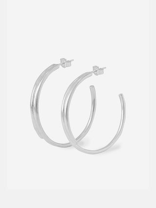 Queen Midi Hoops in Sterling Silver