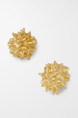 YSSO Sea Urchin Gold Statement Earrings