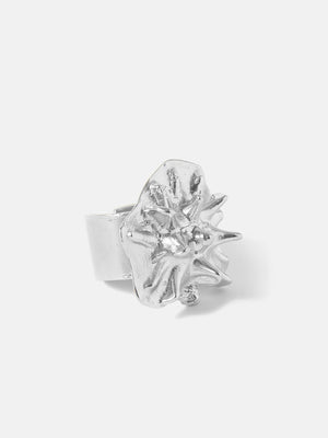 YSSO Sea Urchin Sterling Silver Semi-Adjustable Ring