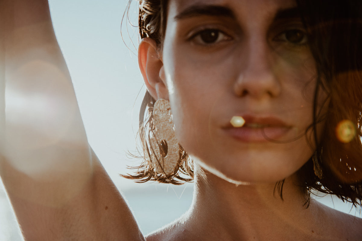 YSSO Amaryllis Gold Statement Earrings